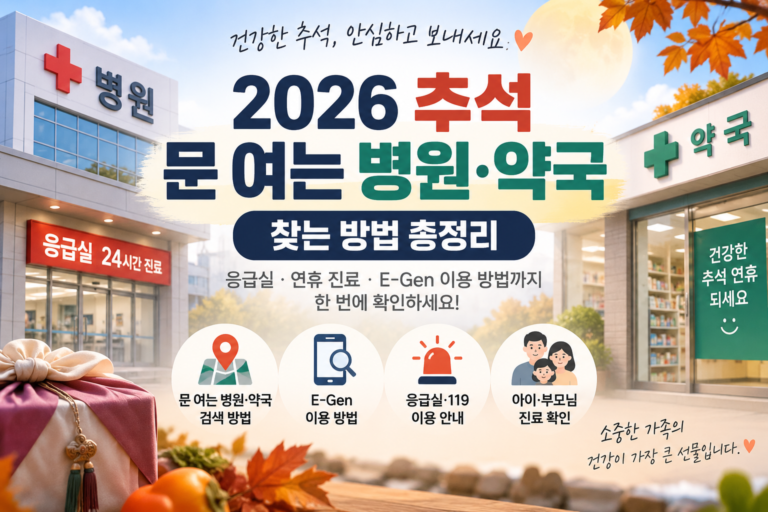 2026 추석 문 여는 병원 약국