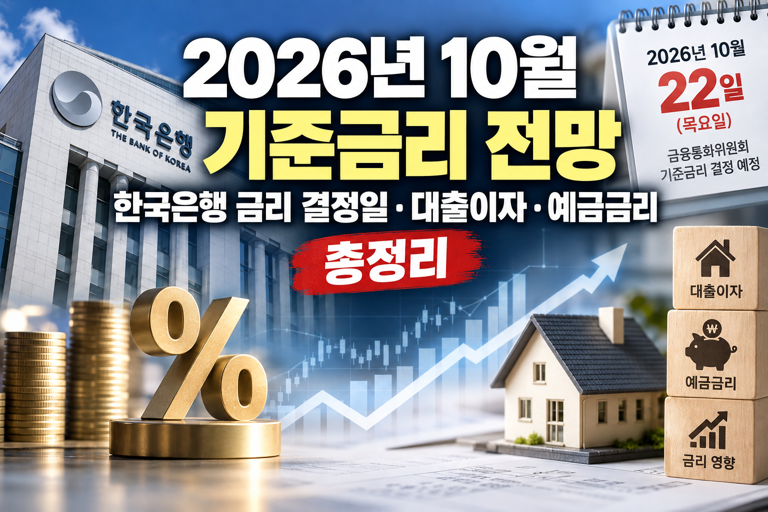 2026년 10월 기준금리 전망과 한국은행 금리 결정일, 대출이자 및 예금금리 영향