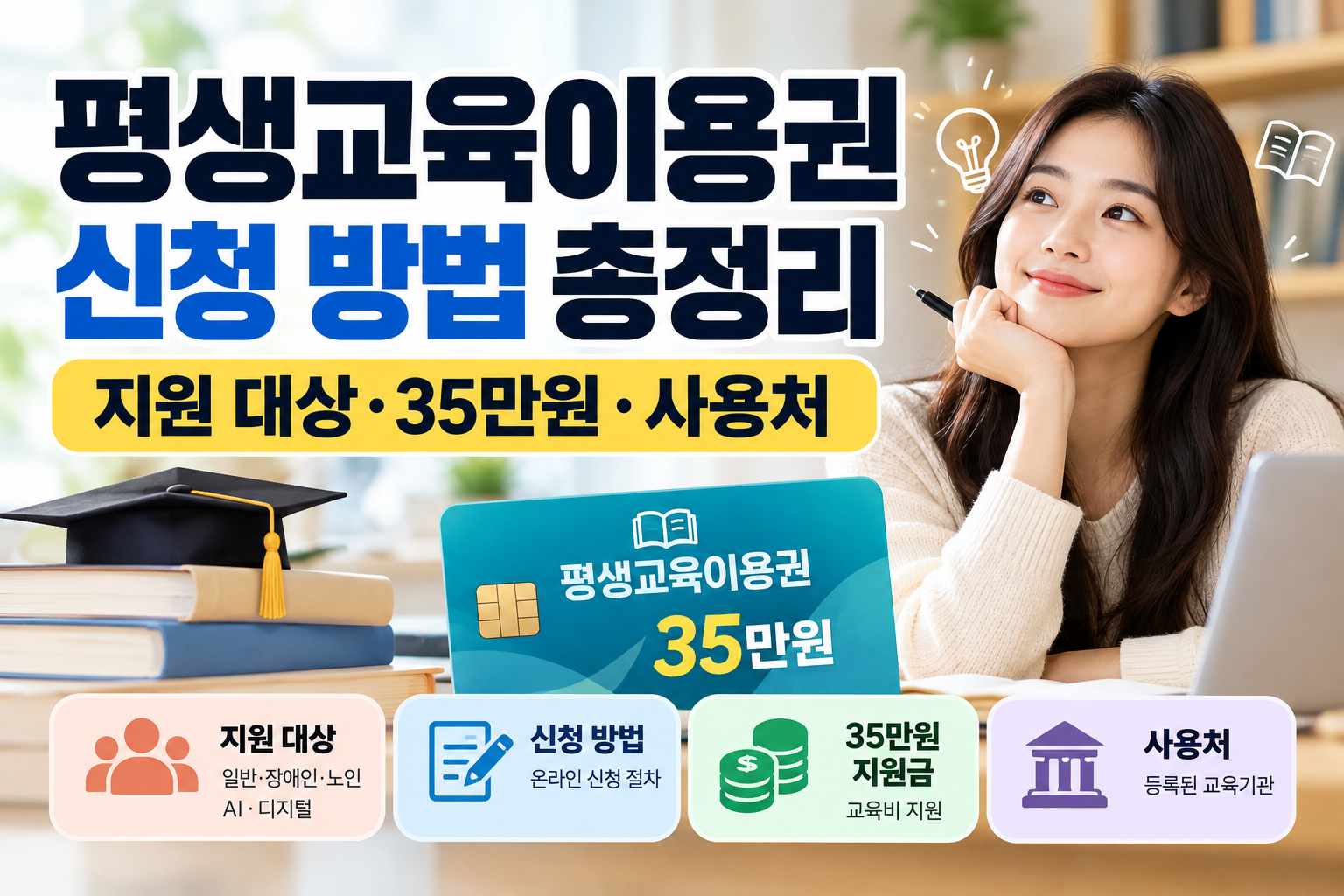 평생교육이용권 신청 방법 총정리, 35만원 지원 대상과 신청 절차 및 사용처 안내